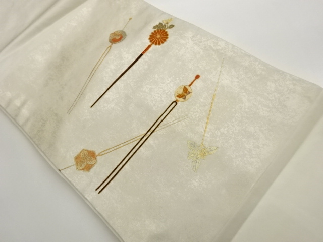 JAPANESE NAGOYA OBI / KINSAI IROE / EMBROIDERY / HAIR ACCESSORY PATTERN